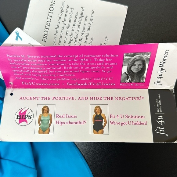 Fit 4U Blue 1 Piece Bathing Suit Romper Shorts Sz 16 Perforated Floral R… - Picture 9 of 13